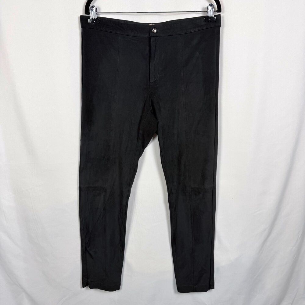 Banana Republic Black Faux Suede Lined Warm Skinny Pants Size 12
